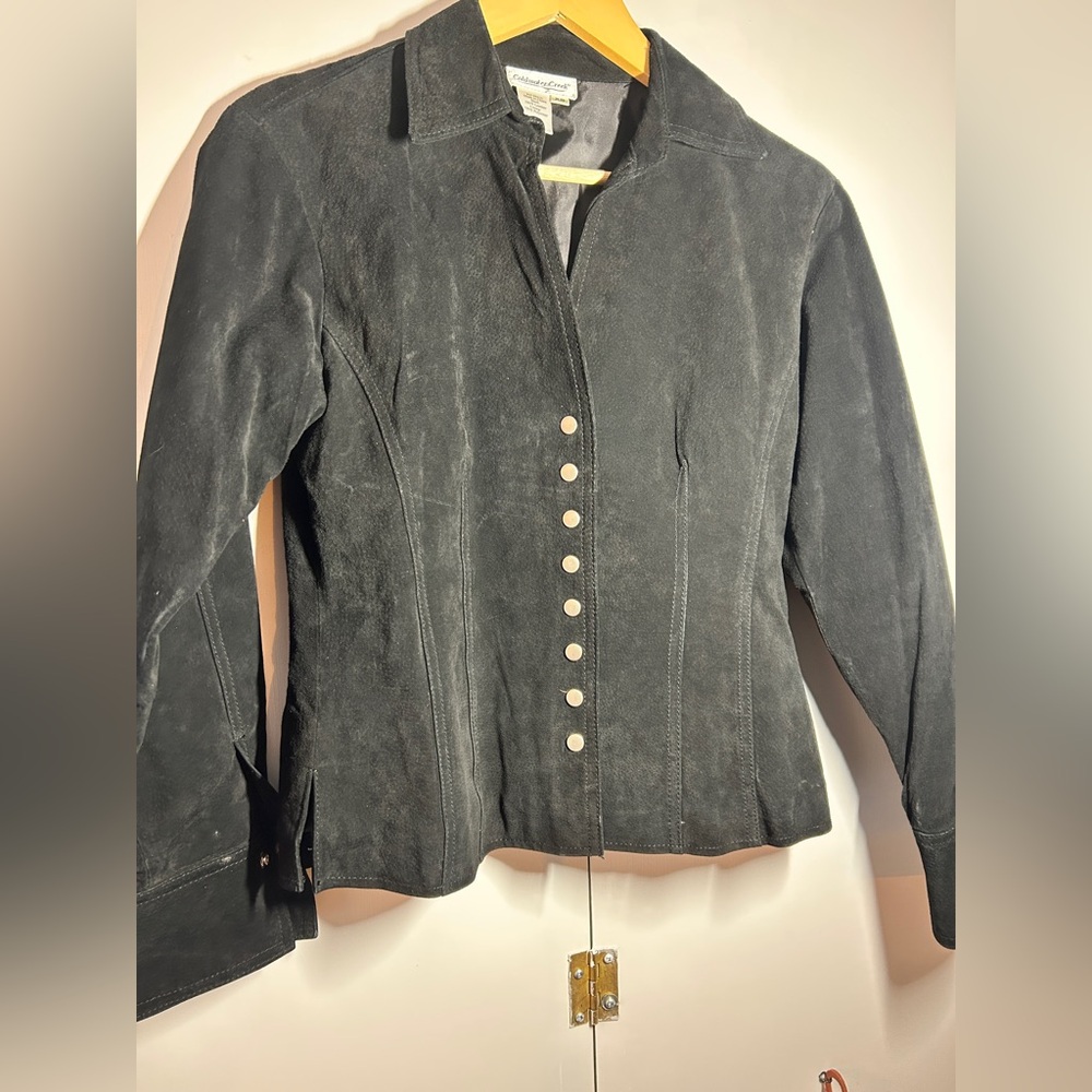 Coldwater Creek extra small, black leather jacket